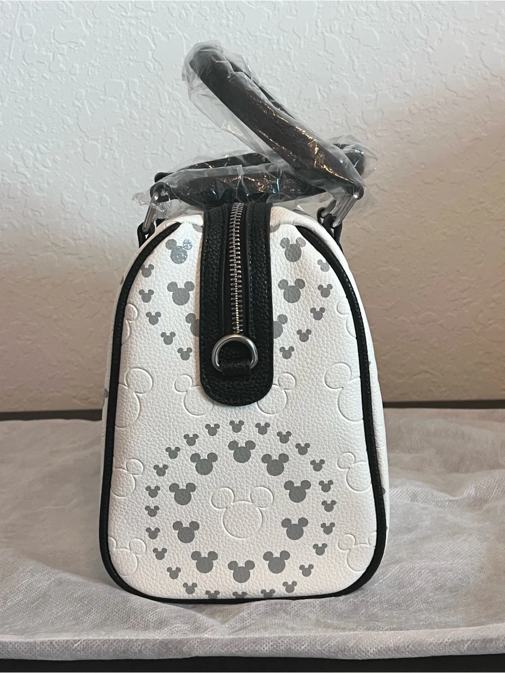 Disney Parks White and Black geometric Satchel Handbag